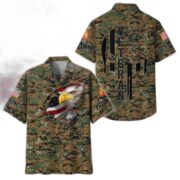 Premium Custom Name, Rank USMC Veteran Hawaiian Shirt With Pocket, Gifts For Dad, For Husband, Gifts For US Marine Veteran VPVC403703