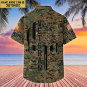 Premium Custom Name, Rank USMC Veteran Hawaiian Shirt With Pocket, Gifts For Dad, For Husband, Gifts For US Marine Veteran VPVC403703 - Image 3