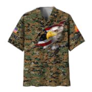Premium Custom Name, Rank USMC Veteran Hawaiian Shirt With Pocket, Gifts For Dad, For Husband, Gifts For US Marine Veteran VPVC403703 - Image 2