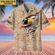 Premium Custom Name, Rank USMC Veteran Hawaiian Shirt With Pocket, Gifts For Dad, For Husband, Gifts For US Marine Veteran VPVC403703 - Image 5