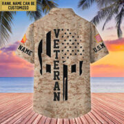 Premium Custom Name, Rank USMC Veteran Hawaiian Shirt With Pocket, Gifts For Dad, For Husband, Gifts For US Marine Veteran VPVC403703 - Image 6
