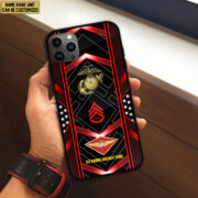 Premium Custom Name, Rank, Unit USMC Veteran Phone Case, Gifts For Dad, For Husband, Gifts For Marine Veteran VPVC500003 - Image 3