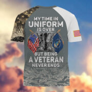 Premium My Time In Uniform Is Over But Being A Veteran Never Ends US Veterans T-Shirt APHN300701 - Image 18