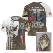 Premium My Time In Uniform Is Over But Being A Veteran Never Ends US Veterans T-Shirt APHN300701 - Image 22