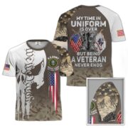 Premium My Time In Uniform Is Over But Being A Veteran Never Ends US Veterans T-Shirt APHN300701 - Image 7