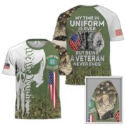Premium My Time In Uniform Is Over But Being A Veteran Never Ends US Veterans T-Shirt APHN300701 - Image 25