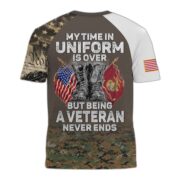 Premium My Time In Uniform Is Over But Being A Veteran Never Ends US Veterans T-Shirt APHN300701 - Image 12