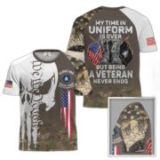 Premium My Time In Uniform Is Over But Being A Veteran Never Ends US Veterans T-Shirt APHN300701 - Image 28
