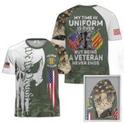 Premium My Time In Uniform Is Over But Being A Veteran Never Ends US Veterans T-Shirt APHN300701 - Image 34