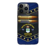 Premium Custom Name, Rank USAF Phone Case, Gifts For US Air Force Veteran, Gifts For Veterans Day, Father's Day VPVC500704