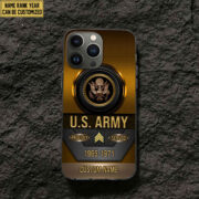 Premium Custom Name, Rank Army Veteran Phone Case, Gifts For Army Veteran, Gifts For Dad, For Husband VPVC500601 - Image 2