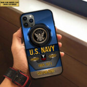 Premium Custom Name, Rank Navy Veteran Phone Case, Gifts For Navy Veteran, Gifts For Dad, For Husband VPVC500602 - Image 3
