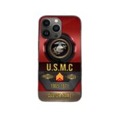 Premium Custom Name, Rank USMC Veteran Phone Case, Gifts For Marine Veteran, Gifts For Dad, For Husband VPVC500603