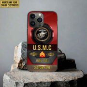 Premium Custom Name, Rank USMC Veteran Phone Case, Gifts For Marine Veteran, Gifts For Dad, For Husband VPVC500603