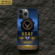 Premium Custom Name, Rank USAF Veteran Phone Case, Gifts For Air Force Veteran, Gifts For Dad, For Husband VPVC500604 - Image 2