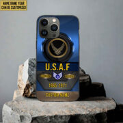 Premium Custom Name, Rank USAF Veteran Phone Case, Gifts For Air Force Veteran, Gifts For Dad, For Husband VPVC500604