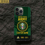 Premium Custom Name, Rank US Army Veteran Phone Case, Gifts For Veterans Day, Father's Day, Gifts For US Army Veteran VPVC500801 - Image 2