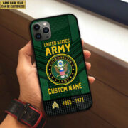 Premium Custom Name, Rank US Army Veteran Phone Case, Gifts For Veterans Day, Father's Day, Gifts For US Army Veteran VPVC500801 - Image 3