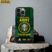 Premium Custom Name, Rank US Army Veteran Phone Case, Gifts For Veterans Day, Father's Day, Gifts For US Army Veteran VPVC500801