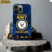 Premium Custom Name, Rank US Navy Veteran Phone Case, Gifts For Veterans Day, Father's Day, Gifts For US Navy Veteran VPVC500802