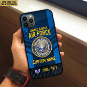 Premium Custom Name, Rank USAF Veteran Phone Case, Gifts For Veterans Day, Father's Day, Gifts For USAF Veteran VPVC500804 - Image 3