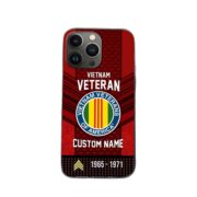 Premium Custom Name, Rank Vietnam Veteran Phone Case, Gifts For Veterans Day, Father's Day, Gifts For Vietnam Veteran VPVC500806 - Image 2