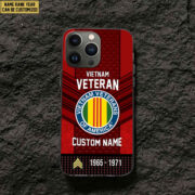 Premium Custom Name, Rank Vietnam Veteran Phone Case, Gifts For Veterans Day, Father's Day, Gifts For Vietnam Veteran VPVC500806 - Image 2