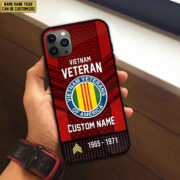 Premium Custom Name, Rank Vietnam Veteran Phone Case, Gifts For Veterans Day, Father's Day, Gifts For Vietnam Veteran VPVC500806 - Image 3