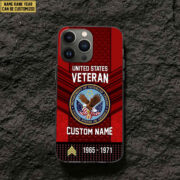 Premium Custom Name, Rank US Veteran Phone Case, Gifts For Veterans Day, Father's Day, Gifts For US Veteran VPVC500807 - Image 2