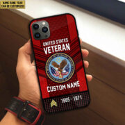 Premium Custom Name, Rank US Veteran Phone Case, Gifts For Veterans Day, Father's Day, Gifts For US Veteran VPVC500807 - Image 3