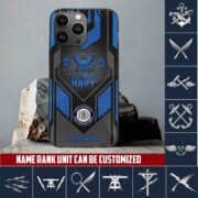 Premium Custom Name, Rank US Navy Veteran Phone Case, Gifts For Navy Veteran VPVC500202