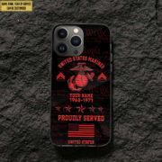 USMC Phone Case, Custom Name, Rank, Gifts For Dad, For Husband, Gifts For Marine Veteran VPVC500403 - Image 2
