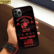 USMC Phone Case, Custom Name, Rank, Gifts For Dad, For Husband, Gifts For Marine Veteran VPVC500403 - Image 3