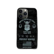 USAF Phone Case, Custom Name, Rank, Gifts For Dad, For Husband, Gifts For Air Force Veteran VPVC500404 - Image 2