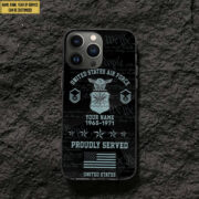 USAF Phone Case, Custom Name, Rank, Gifts For Dad, For Husband, Gifts For Air Force Veteran VPVC500404 - Image 2