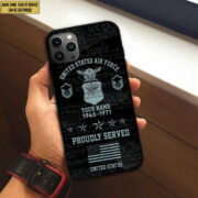USAF Phone Case, Custom Name, Rank, Gifts For Dad, For Husband, Gifts For Air Force Veteran VPVC500404 - Image 3