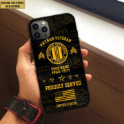 Vietnam Veteran Phone Case, Custom Name, Rank, Gifts For Dad, For Husband, Gifts For Vietnam Veteran VPVC500406 - Image 3