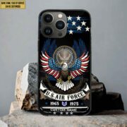 Premium Custom Name, Rank USAF Veteran Phone Case, Gifts For Air Force Veteran, Gifts For Dad, For Husband VPVC500504