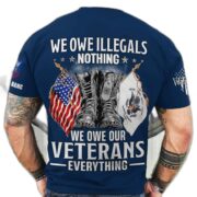 Premium We Owe illegals Nothing We Owe Our veterans Everything Custom Name, Rank US Veterans T-Shirt APHN300702 - Image 9