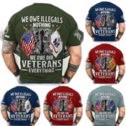 Premium We Owe illegals Nothing We Owe Our veterans Everything Custom Name, Rank US Veterans T-Shirt APHN300702