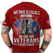Premium We Owe illegals Nothing We Owe Our veterans Everything Custom Name, Rank US Veterans T-Shirt APHN300702 - Image 11