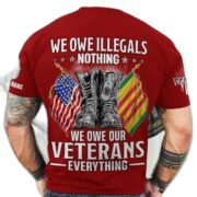 Premium We Owe illegals Nothing We Owe Our veterans Everything Custom Name, Rank US Veterans T-Shirt APHN300702 - Image 12