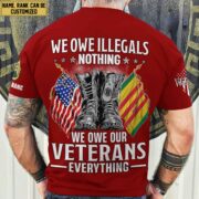 Premium We Owe illegals Nothing We Owe Our veterans Everything Custom Name, Rank US Veterans T-Shirt APHN300702 - Image 12