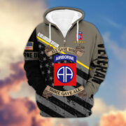 Premium 82nd Airborne Division Veteran Zip Hoodie VPVC603102 - Image 2