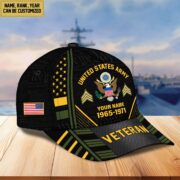 Premium Custom Name, Rank, Years Of Service US Veterans Cap BPVC060801 - Image 3