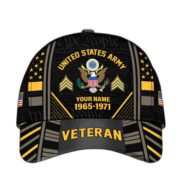 Premium Custom Name, Rank, Years Of Service US Veterans Cap BPVC060801 - Image 5