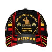 Premium Custom Name, Rank, Years Of Service US Veterans Cap BPVC060801 - Image 35