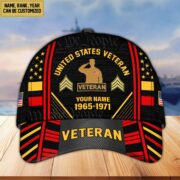 Premium Custom Name, Rank, Years Of Service US Veterans Cap BPVC060801 - Image 35