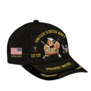 Premium Custom Name, Rank, Year US Navy Veteran Cap, Gifts for Navy Veteran, Gifts for Dad, for Husband VPVC003502 - Image 2