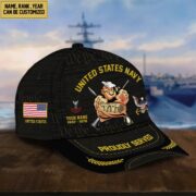 Premium Custom Name, Rank, Year US Navy Veteran Cap, Gifts for Navy Veteran, Gifts for Dad, for Husband VPVC003502 - Image 2